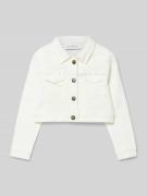 Jeansjack met paspelzakken op de borst