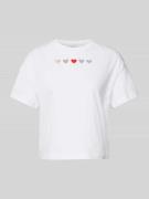 T-shirt met motiefstitching