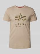 T-shirt met labelprint