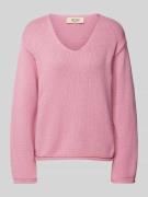 Gebreide pullover met V-hals, model 'BINE'