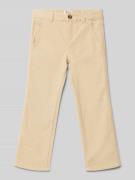 Regular fit stoffen broek met riemlussen