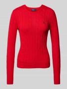 Gebreide pullover met logostitching, model 'JULIANNA'