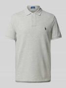 Slim fit poloshirt met labelstitching