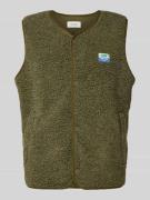 Bodywarmer van teddybont met labelpatch, model 'HOKTOWN'