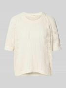 Gebreide pullover met ribboorden