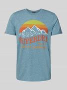 T-shirt met motief- en labelprint, model 'Great Outdoors'