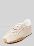 Sneakers met labelprint, model 'BIRD BEIGE'
