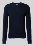 Regular fit gebreide pullover van puur katoen met breipatroon