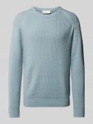 Regular fit gebreide pullover met wol en structuurmotief