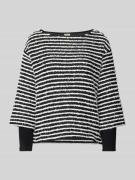Loose fit sweatshirt met structuurstrepen