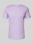 Regular fit T-shirt van puur katoen met rubberen labelprint