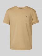Regular fit T-shirt van katoen met borstzak