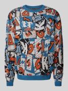 Regular fit gebreide pullover met motiefstitching, model 'Kickback'