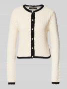 Regular fit gebreid jack van katoenmix met broderie anglaise, model 'J...