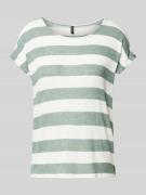 Relaxed fit T-shirt in viscosemix, model 'WIDE STRIPE'
