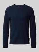 Regular fit pullover in een katoenmix met structuur