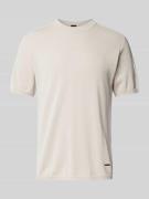 T-shirt met linnen en labeldetail, model 'FASHI'