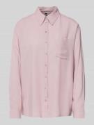Relaxed fit overhemdblouse in een mix van viscose en linnen, model 'PI...