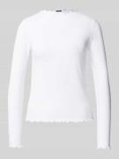 Regular fit shirt met lange mouwen en zoom met ruches, model 'NICCA'