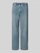 Straight leg jeans met riemlussen, model 'TRYGVE SELVEDGE'