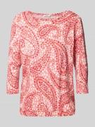 Relaxed fit shirt met 3/4-mouwen van viscose met stretch