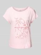 Relaxed fit T-shirt van een mix van katoen en viscose met artworkprint