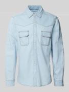 Regular fit jeansoverhemd van een katoenmix in western-stijl