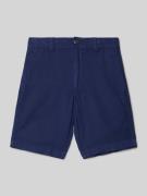 Regular fit korte broek van linnen met logostitching, model 'PREPPY'