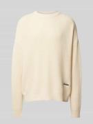 Oversized gebreide pullover met labelstitching, model 'Westminster'