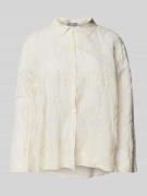 Slim fit blouse met bloemenborduursel
