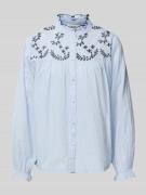 Regular fit overhemdblouse met broderie anglaise, model 'MOGEN'