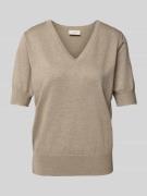 Gebreid shirt met V-hals, model 'Katie'
