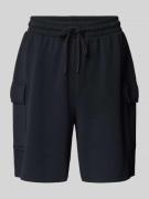 Relaxed fit sweatshorts met cargozakken