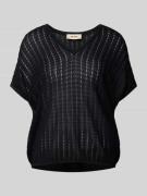 Gebreide pullover met V-hals, model 'Shani Plain'