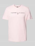 Regular fit T-shirt van puur katoen met labelstitching