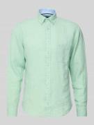 Regular fit linnen overhemd met button-downkraag