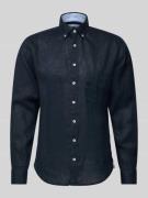 Regular fit linnen overhemd met button-downkraag
