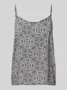 Regular fit top met bandjes en all-over motief, model 'NOVA LIFE'