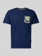 T-shirt met geribde ronde hals, model 'BHJEM'