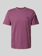 T-shirt met geribde ronde hals, model 'JENS'