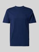 T-shirt met geribde ronde hals, model 'JENS'