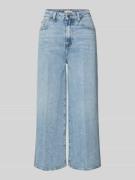 Regular fit wide leg jeans van puur katoen