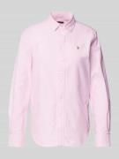 Overhemdblouse met logostitching, model 'Kendal'