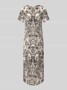 Zijden jurk met ronde hals, model 'VELA'