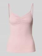 Slim fit top met bandjes van puur katoen, model 'CARLOTTA'