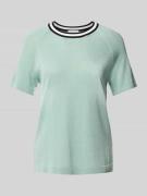 Gebreid shirt met effectgaren en raglanmouwen