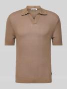 Gebreid shirt met polokraag en V-hals