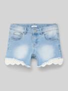 Slim fit korte jeans met kant, model 'SALLI'