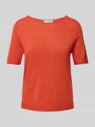 Regular fit gebreide pullover van een mix van katoen en linnen