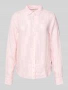 Regular fit linnen overhemdblouse met logostitching